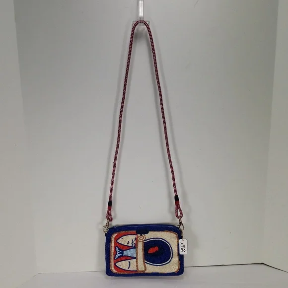 NWT INK + ALLOY LEILA SARDINE SEED BEAD CLUTCH  CROSSBODY BAG PURSE - Picture 2 of 16